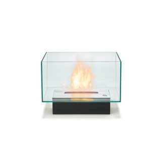 Floor bio-fireplace in glass and steel - Teka