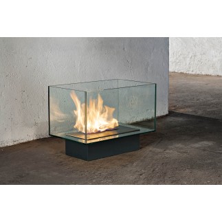 Floor bio-fireplace in glass and steel - Teka - ISArreda