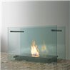 Floor bio-fireplace in glass and stainless steel - Screen