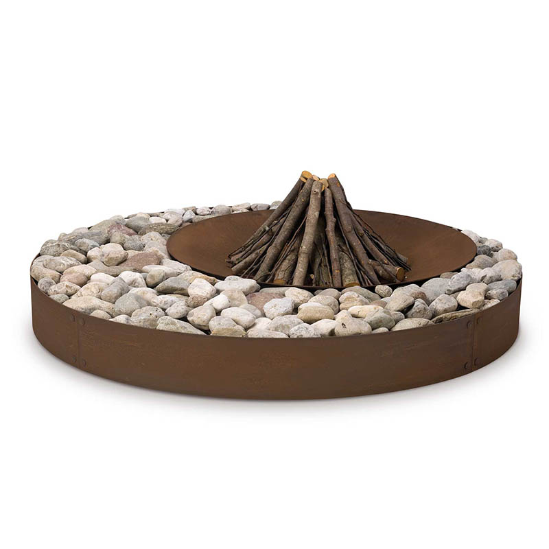 Zen wood-burning outdoor fire pit in steel - Fire pit - ISA Project