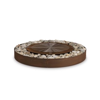 Wood-burning outdoor fire pit in steel - Zen