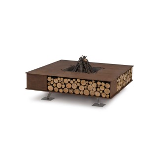 Wood-burning outdoor fire pit in steel - Toast