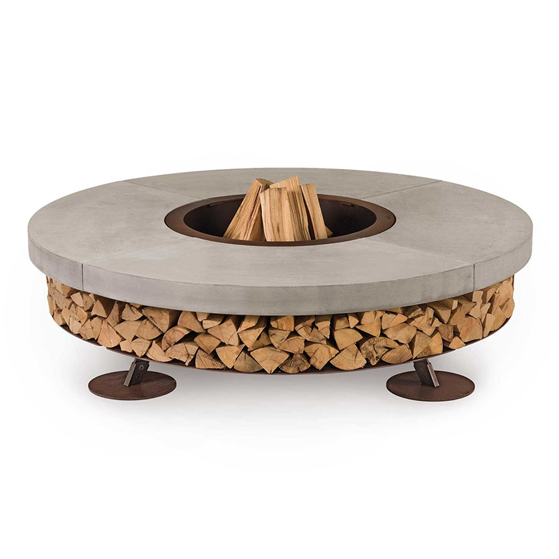 Ercole Concrete burning fire pit in concrete and steel - Fire pit - ISA Project