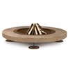 Rondo burning fire pit in steel and stone