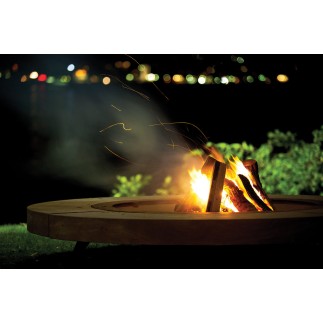 Rondo burning fire pit in steel and stone - Fire pit - ISA Project