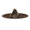 Hole countersunk wood-burning fire pit in steel