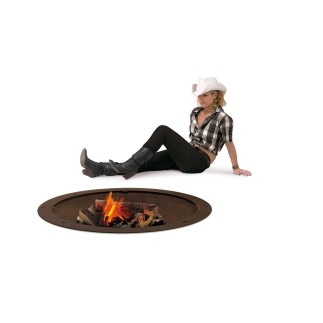 Hole countersunk wood-burning fire pit in steel - Fire pit - ISA Project