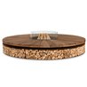 Burning fire pit in steel and wood - Artù