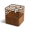 Cube barbecue/brazier/stool in steel