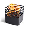 Cube barbecue/brazier/stool in steel