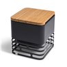 Cube barbecue/brazier/stool in steel