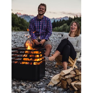 Barbecue in rusty or black steel / brazier - Cube | ISA