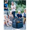 Cube barbecue/brazier/stool in steel