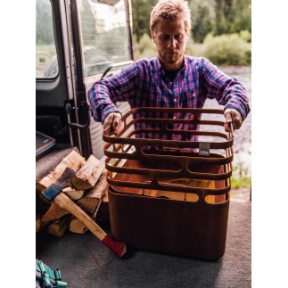 Barbecue in rusty or black steel / brazier - Cube | ISA