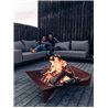 Triple barbecue/brazier in corten steel