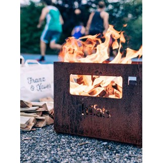 Barbecue da Giardino portatile in acciaio nero o corten - Beer Box