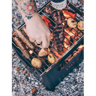 Barbecue in steel with bottle rack - Beer Box | ISA Project