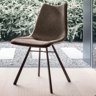 Chair in Vintage eco-leather - Maiorca | IsaProject