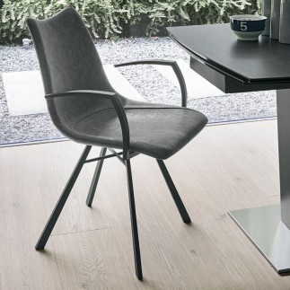 Padded armchair in microfiber or eco-leather - Maiorca | Target Point