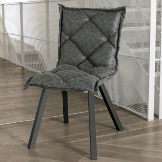 Design Padded chair in eco-leather - Digione