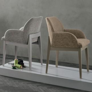 Padded armchair in vintage eco-leather and Wood - Salisburgo | IsaProject