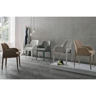 Padded armchair in vintage eco-leather and Wood - Salisburgo | IsaProject