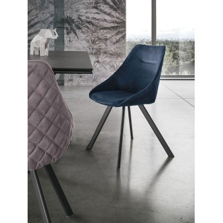 Design Chair in Fabric and Metal - Bilbao