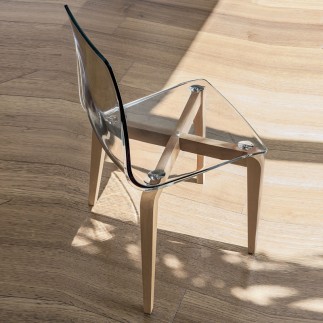 Design Chair in Wood and Polycarbonate - Berlino