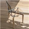 Design chair in wood and polycarbonate -Berlino