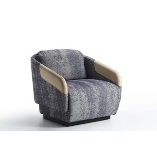 Upholstered Armchair with Armrests in Eco-leather - Worn | Casamania