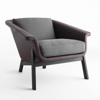 Upholstered Armchair with Wooden Legs - Sienna | Horm