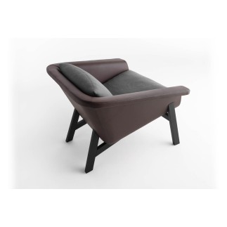 Upholstered Armchair with Wooden Legs - Sienna | Horm