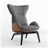 Armchair in solid wood and leather - Soho