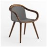 Padded armchair in walnut wood - Ginevra