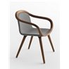 Padded armchair in walnut wood - Ginevra