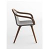 Padded armchair in walnut wood - Ginevra