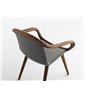 Padded armchair in walnut wood - Ginevra