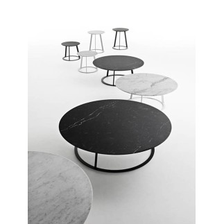 Round Coffee Table in Marble and Metal - Albino