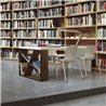 Lacquered desk/table with bookcase - J-Table