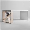 Lacquered desk/table with bookcase - J-Table