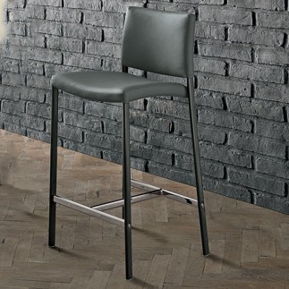 Upholstered Stool with Footrest - Zara