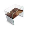 Bifronte bedside / coffee table in wood and glass