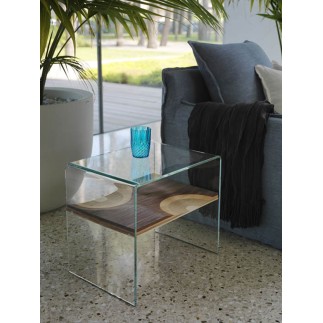 Coffee Table in Glass and Wood - Bifronte | Horm