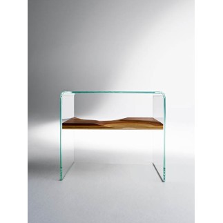 Coffee Table in Glass and Wood - Bifronte | Horm