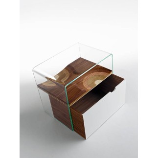 Coffee Table in Glass and Wood - Bifronte | Horm