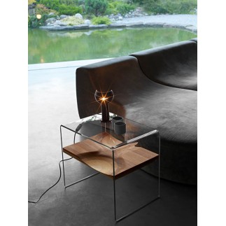 Coffee Table in Glass and Wood - Bifronte | Horm