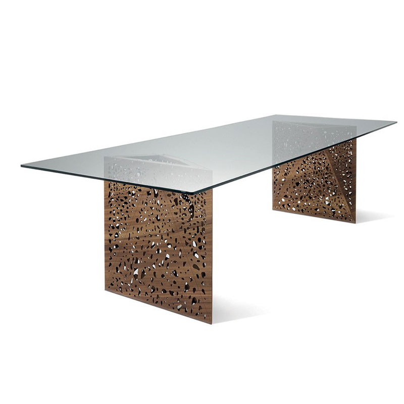 Glass Meeting Table with LED Light - Riddled | Horm