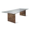 Meeting table in glass and wood Riddled