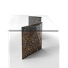 Meeting table in glass and wood Riddled