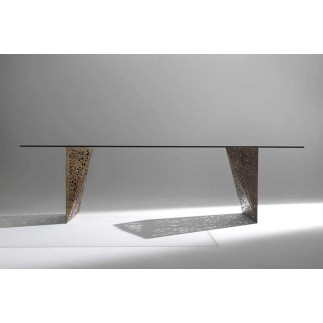 Glass Meeting Table with LED Light - Riddled | Horm